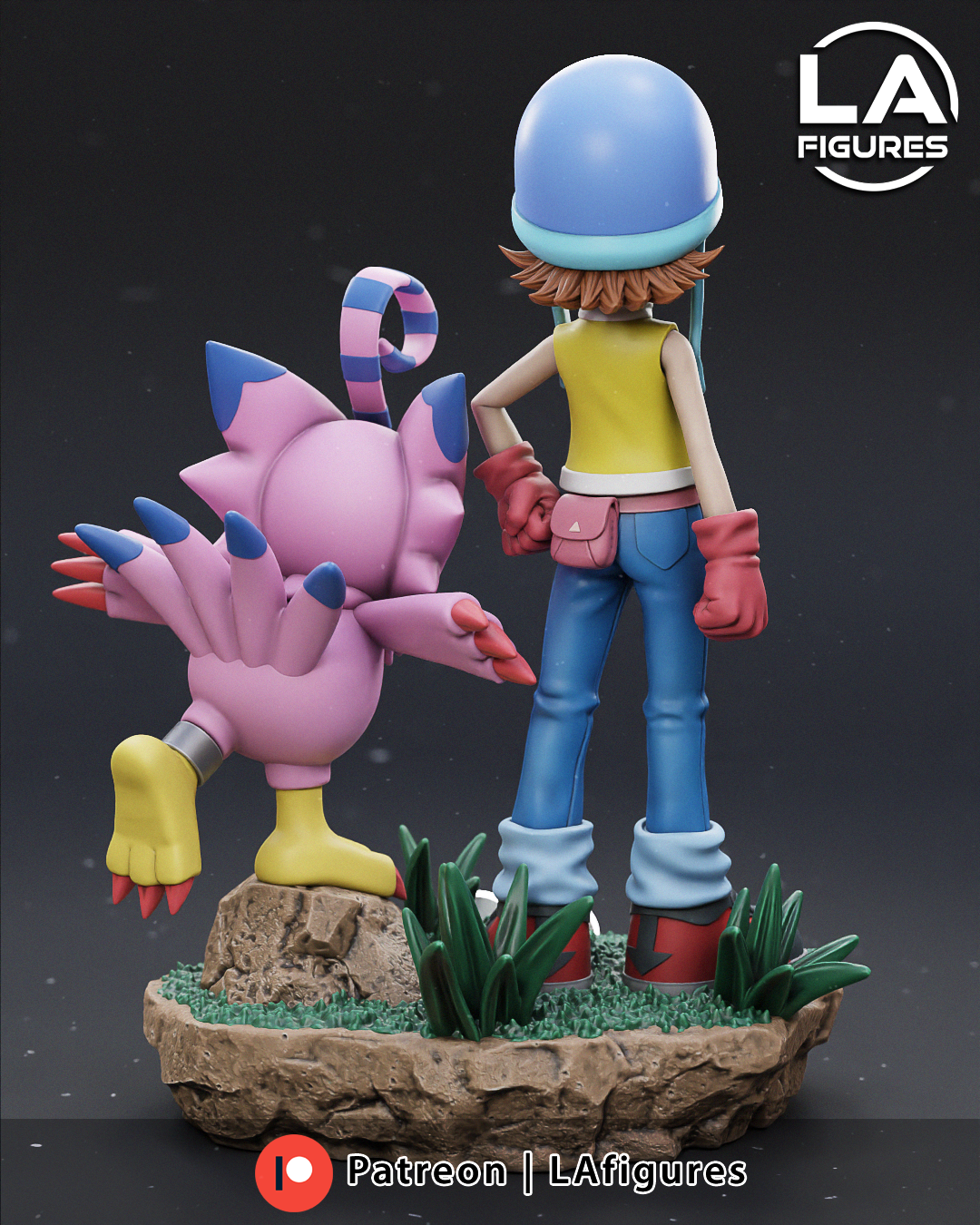 Sora and Biyomon (Digimon) Statue - 187mm - 3D Print Fan Art