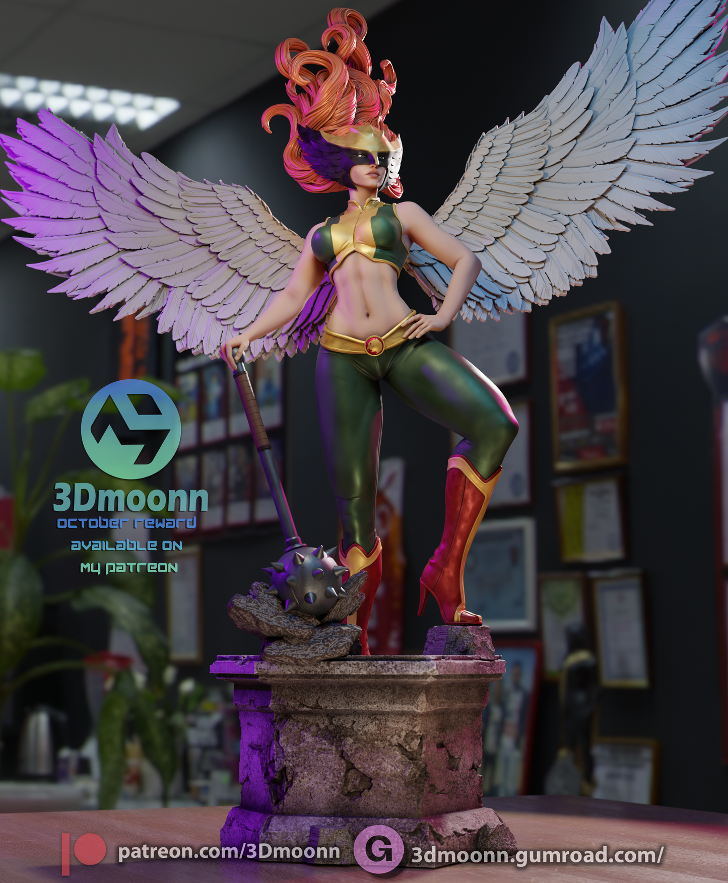 Hawkgirl (Shiera Sanders) - 3d Printed 1:6 model kit (Fan Art)