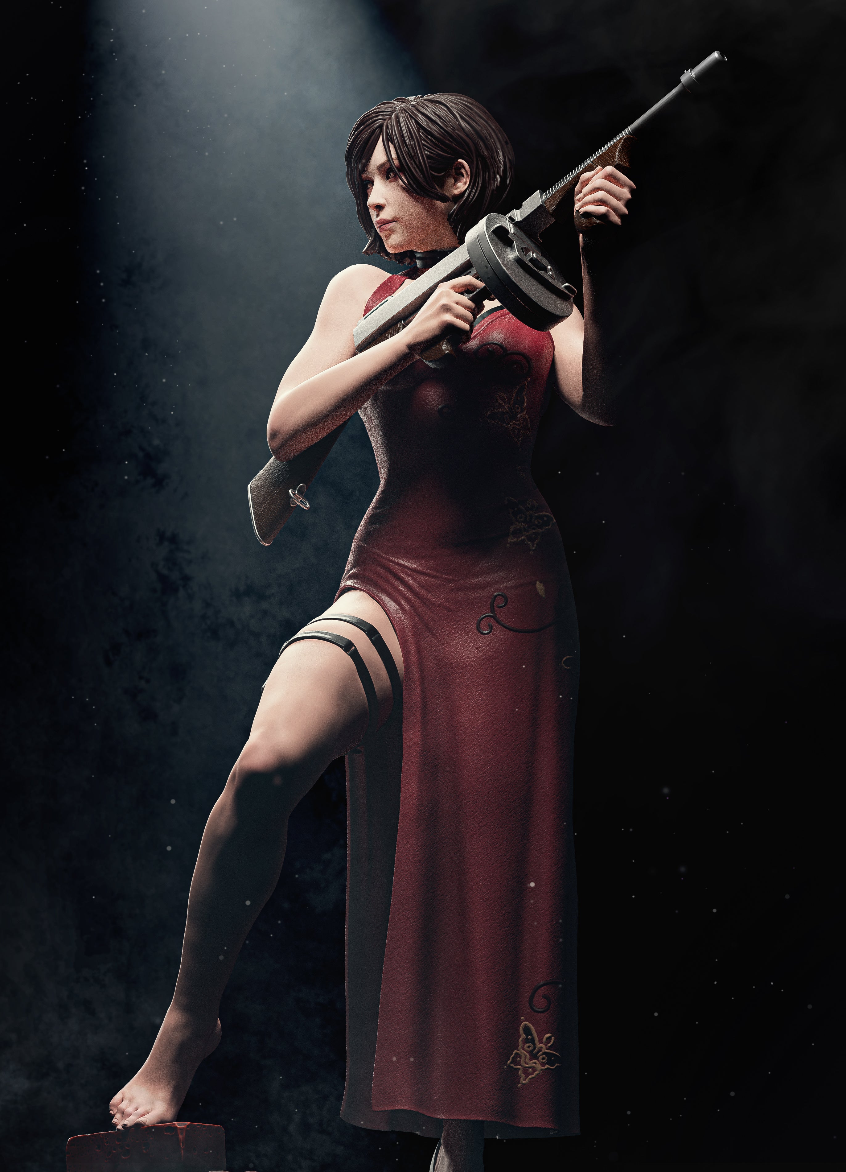 3D Printed Statue Model Kit - Ada Wong - Resident Evil 6 and 9 scale ...