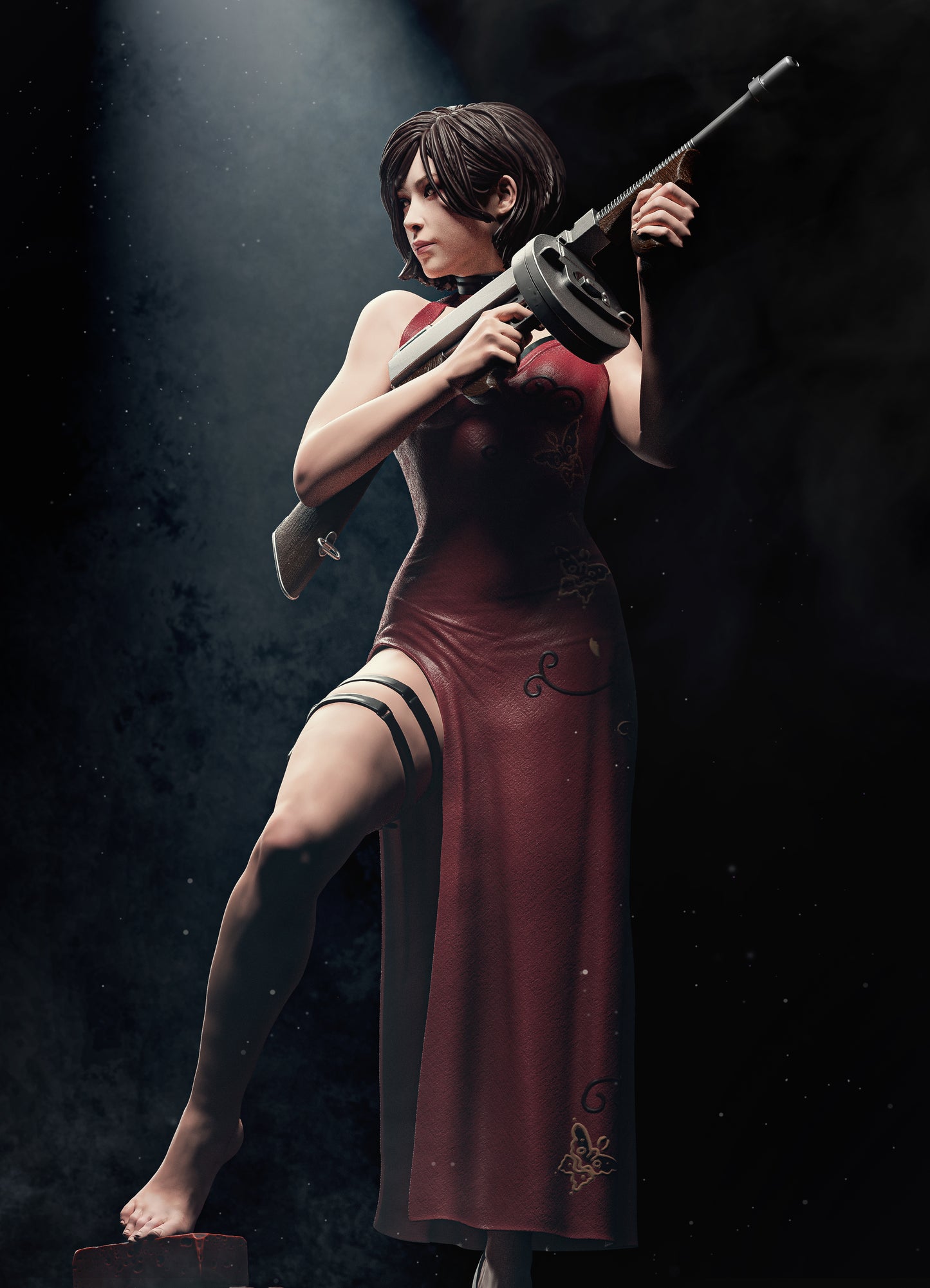 3D Printed Statue Model Kit - Ada Wong - Resident Evil 6 and 9 scale