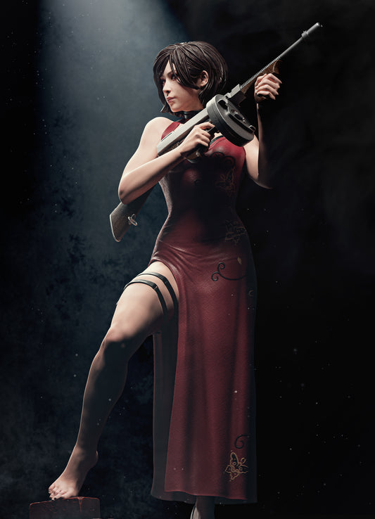 3D Printed Statue Model Kit - Ada Wong - Resident Evil 6 and 9 scale