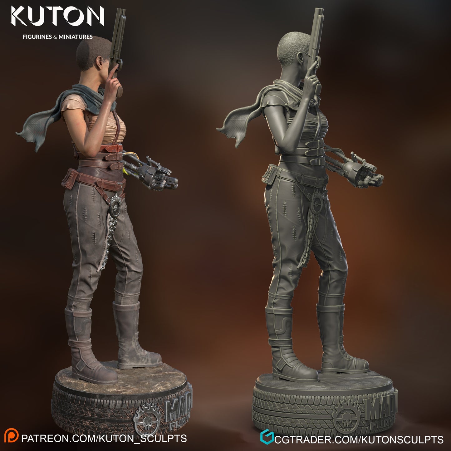 Furiosa (Mad Max) 3D Printed model 10th scale - 233mm - Fan Art