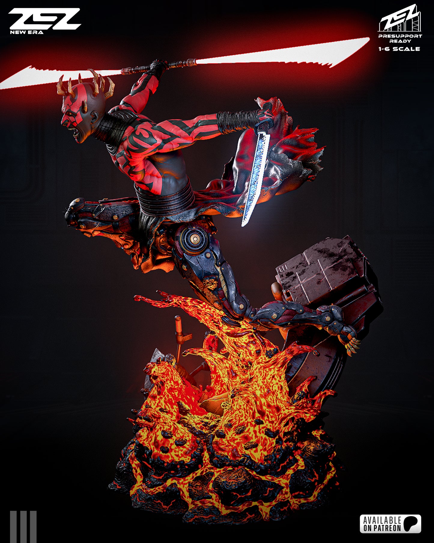 Darth Maul - 3D Printed Statue / Bust model kit 6 scale