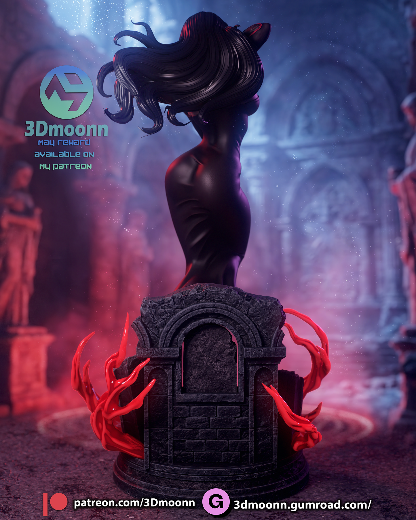 Lust (Fullmetal Alchemist) - 3d Printed model kit (Fan Art)