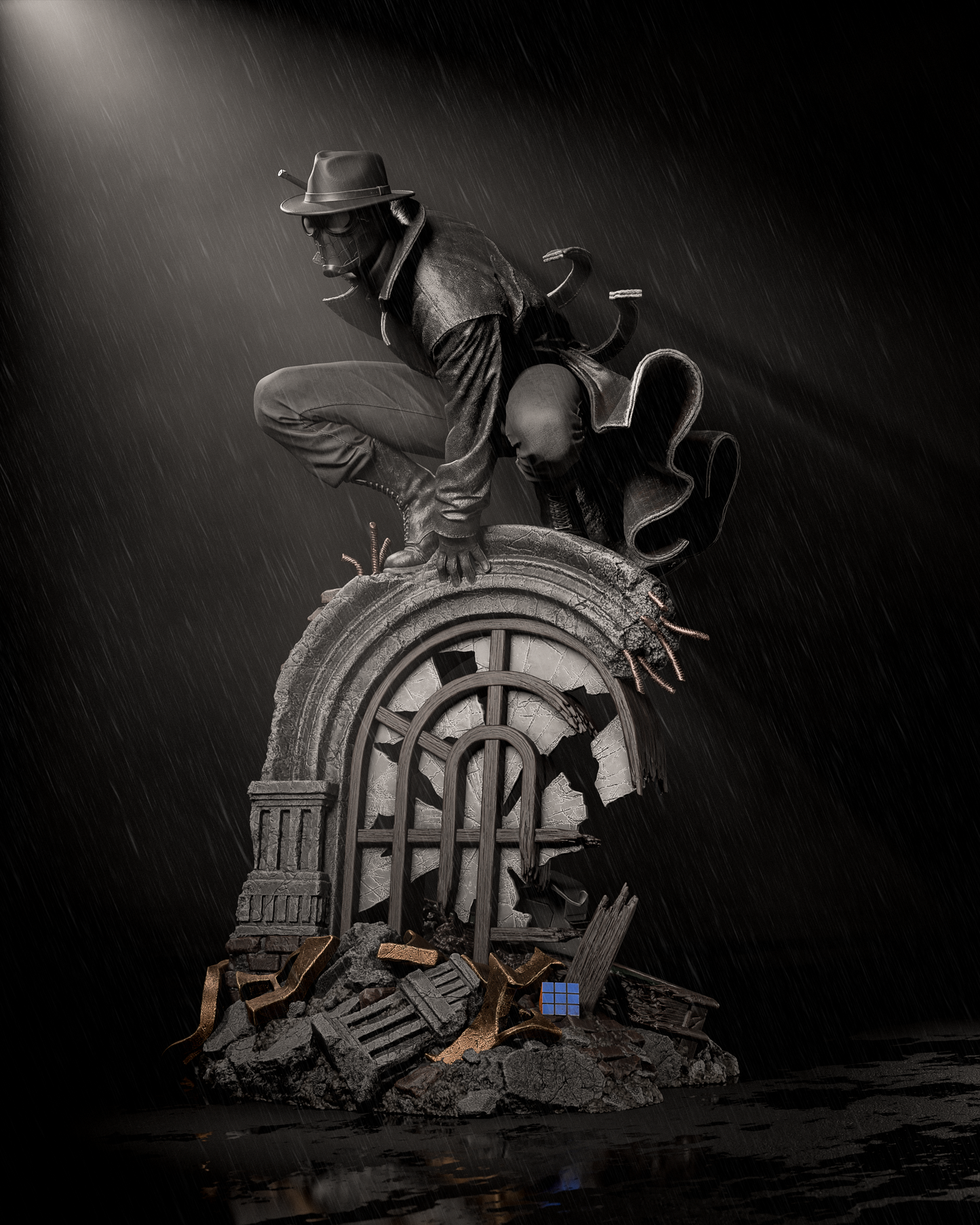 SpiderMan Noir 3D Printed Statue / Bust- 9 and  6 Scale