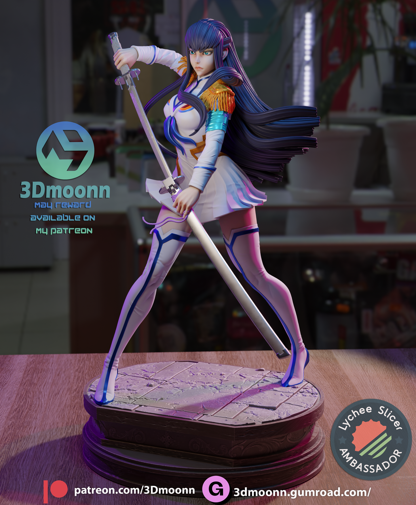 Satsuki Kiryuin (Kill la Kill) - 3d Printed 1:6 model kit (Fan Art)