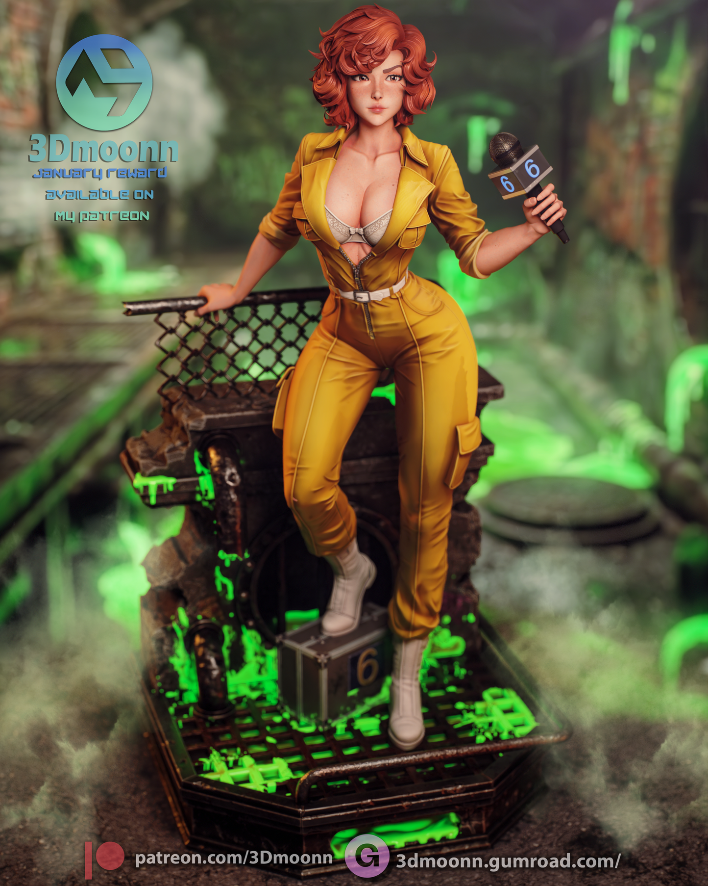 April O'Neil (TMNT) - 3d Printed 1:6 model kit (Fan Art)