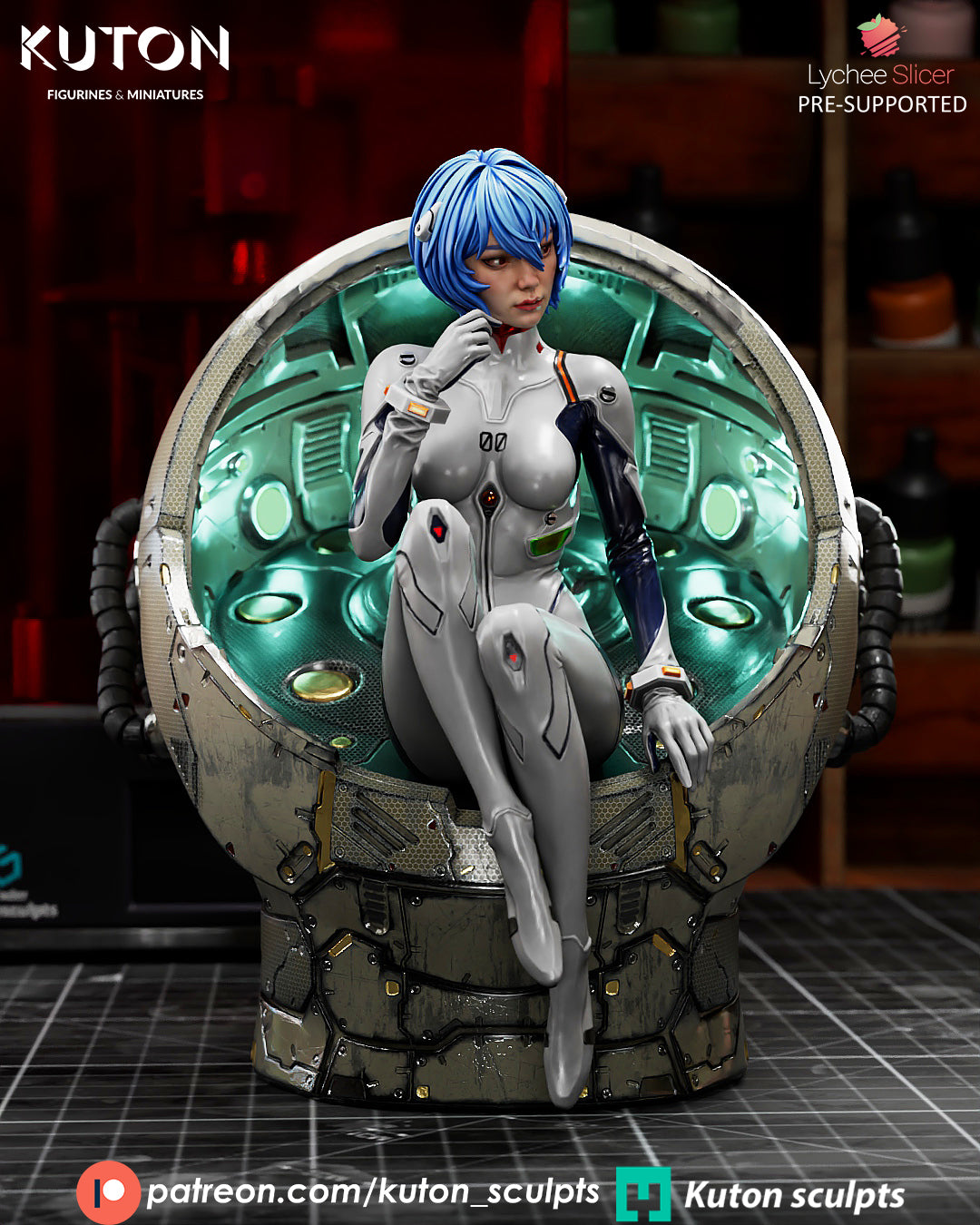 Rei Ayanami - Evangelion 3D Printed Model Kit 10 Scale