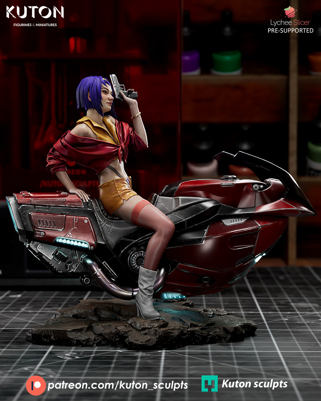 Faye Valentine 3D Printed Statue 1:10 Scale &  Miniature
