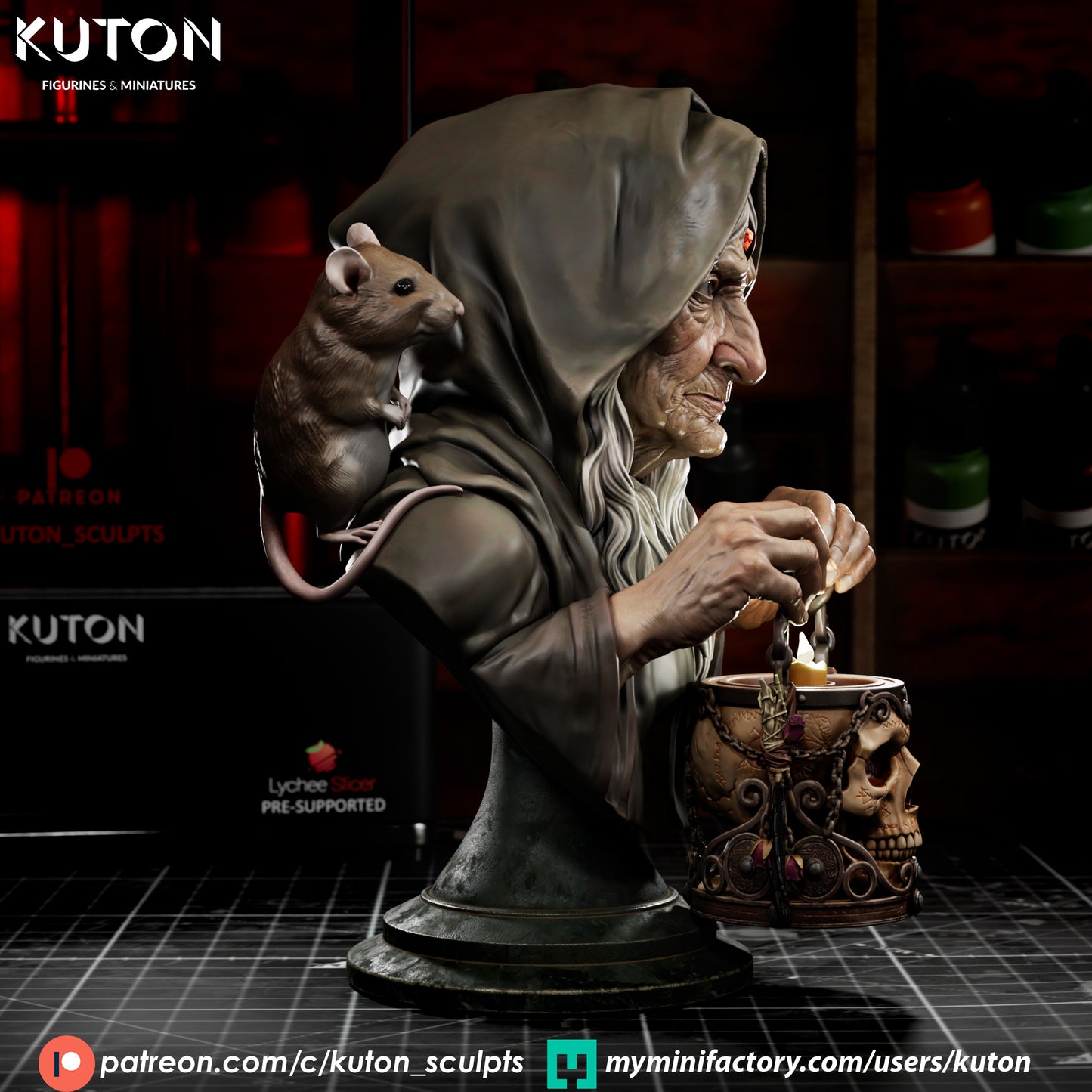 Maria the Witch Bust - 3D Printed Model Kit