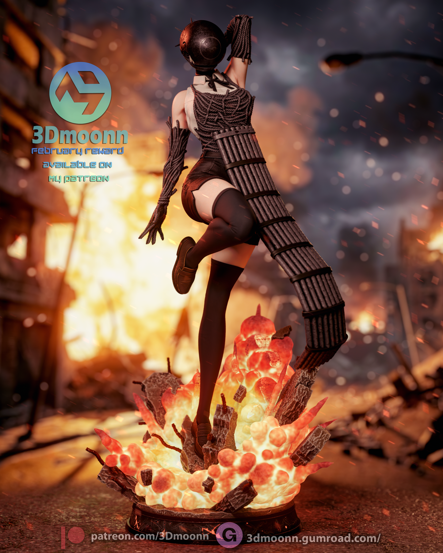Reze (Chainsaw Man) - 3d Printed 1:6 model kit (Fan Art)
