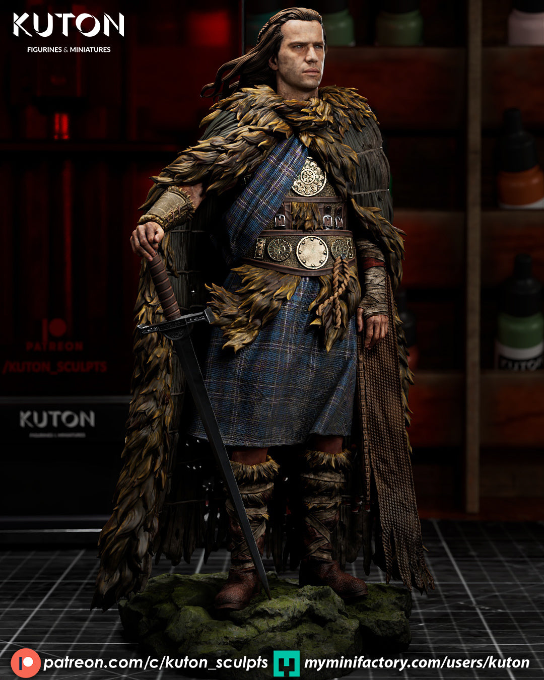 Connor MacLeod (Highlander) - 3D Printed Model Kit - 1:10 Scale