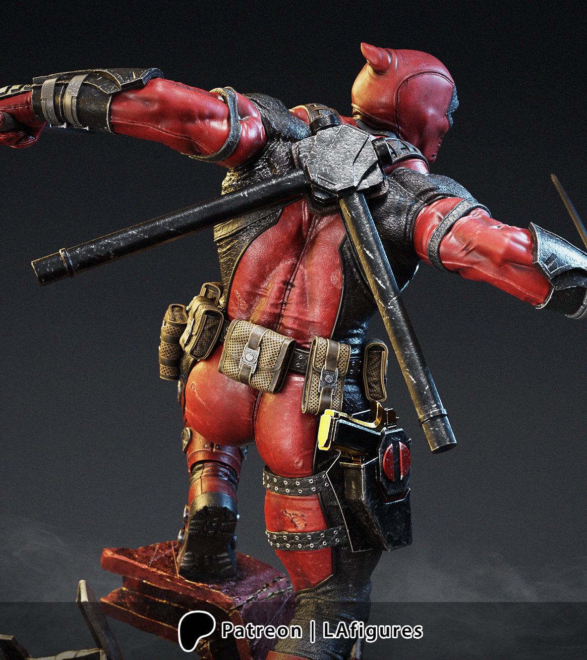 Deadpool (3D Printed) Fan Art - 10 Scale - LA Figures