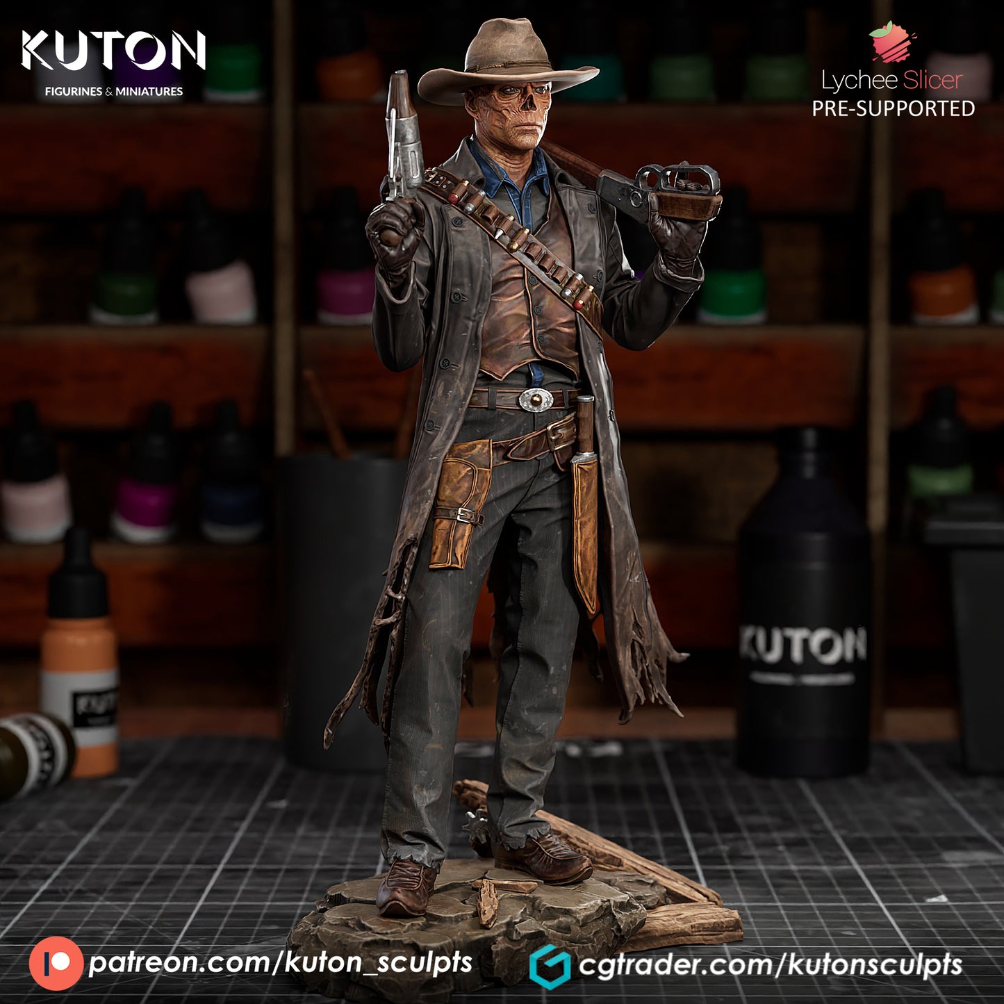 The Ghoul (Fallout) Statue or Bust - 1/10 scale (Fan Art) - 3D Print Kit