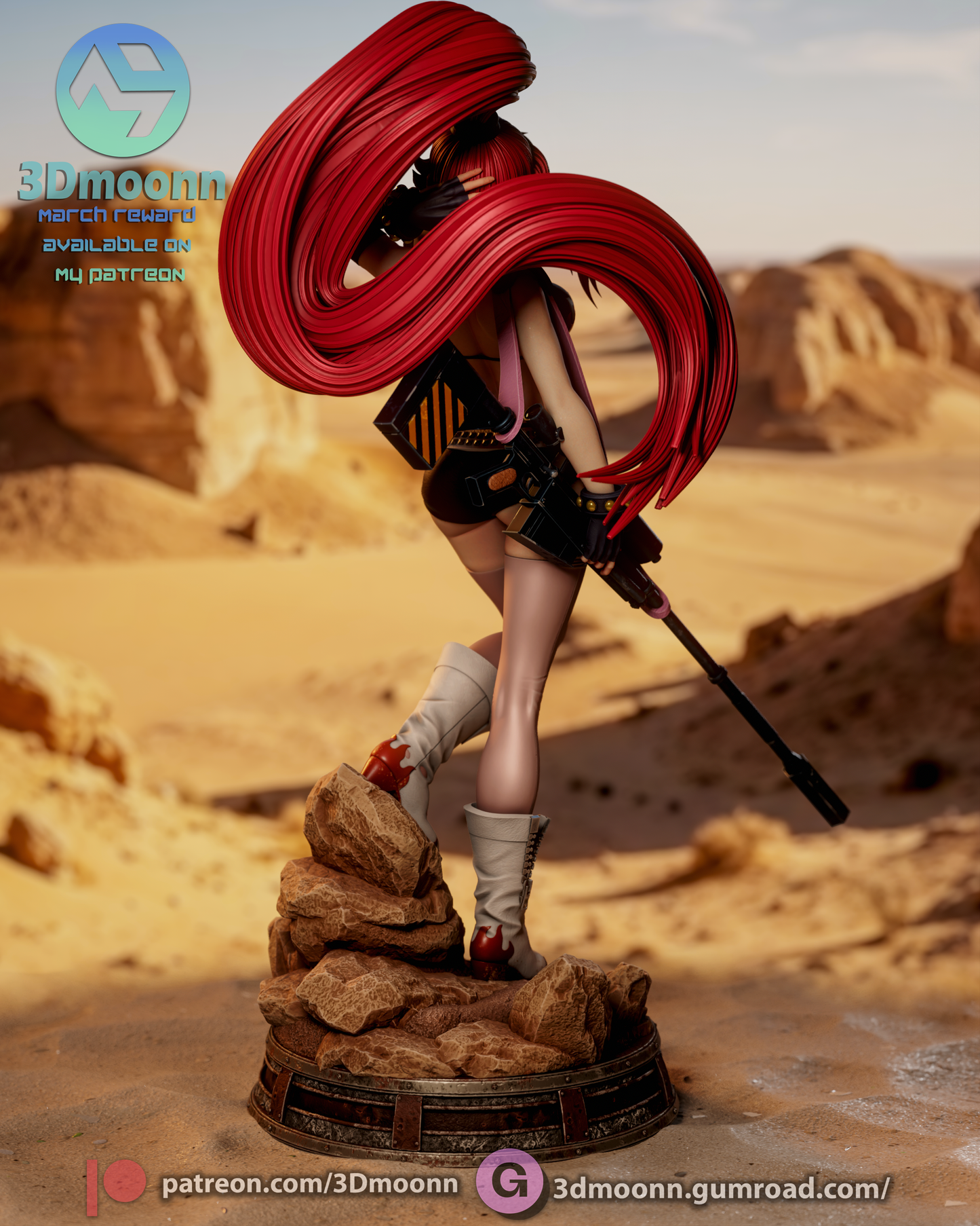 Yoko Littner (Gurren Lagann) - 3d Printed model kit (Fan Art)