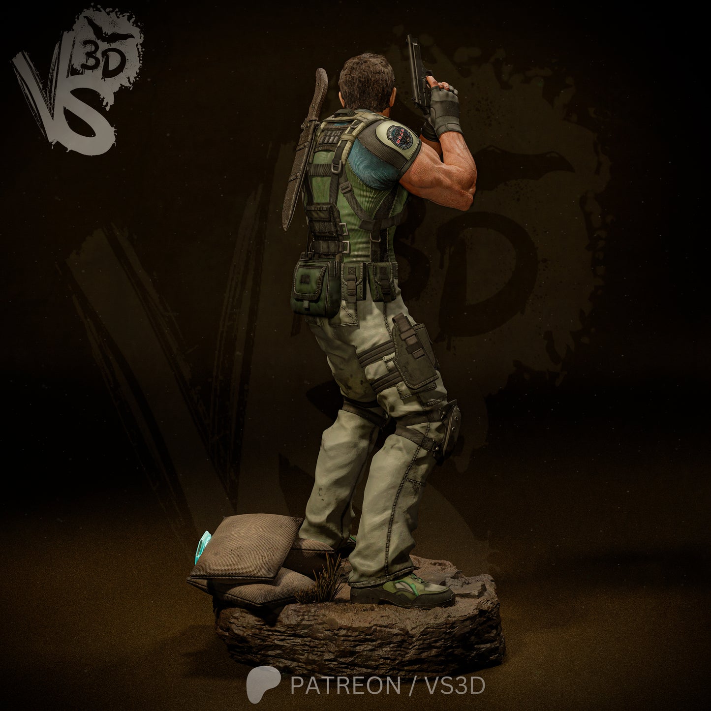 Chris Redfield (Resident Evil) - Sculpt - 3d Printed Model Kit