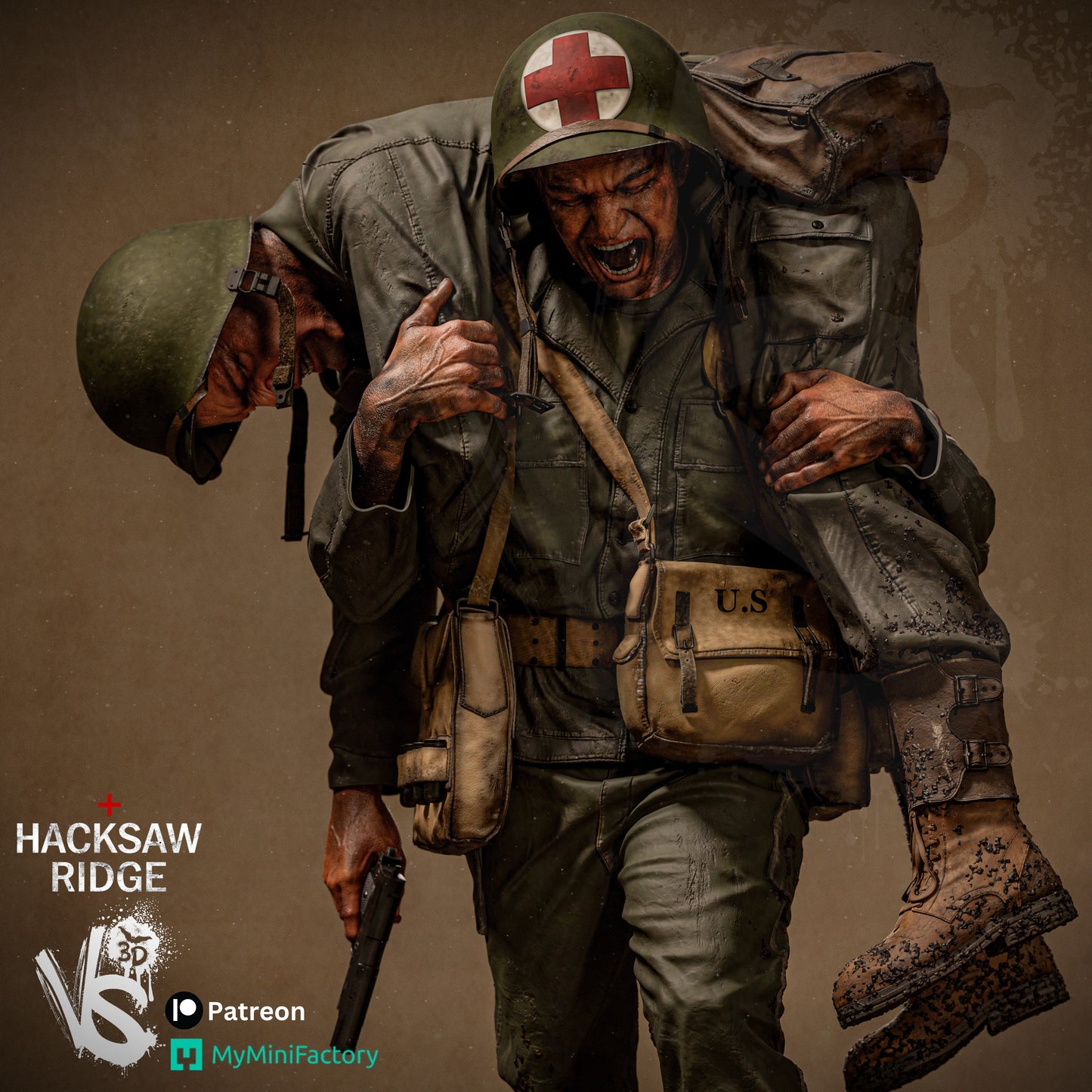 Desmond Doss (Hacksaw Ridge) - Sculpt - 3d Printed Model Kit