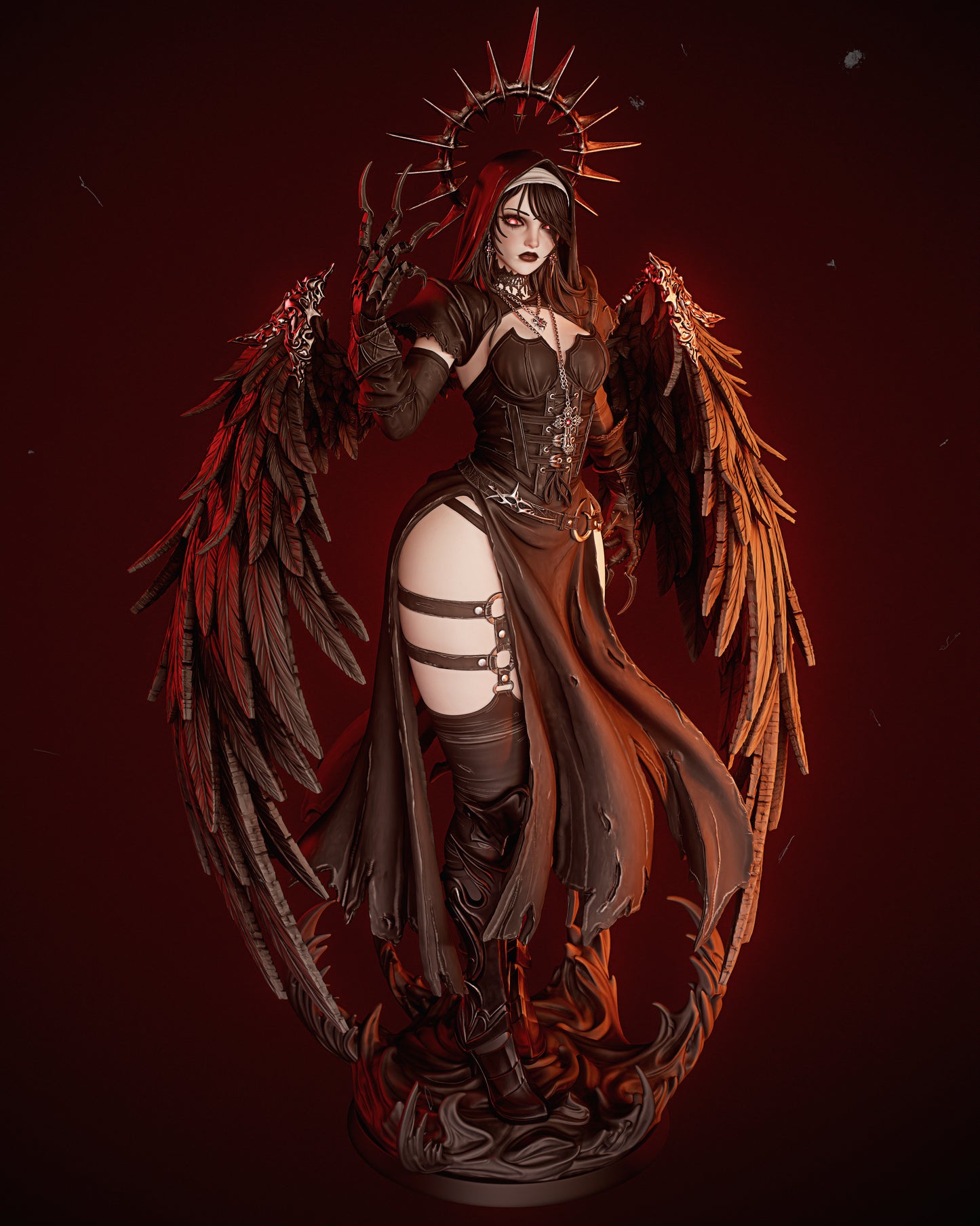 Corrupted Nun - 3D Printed Model Kit Statue 9 scale and 6 scale