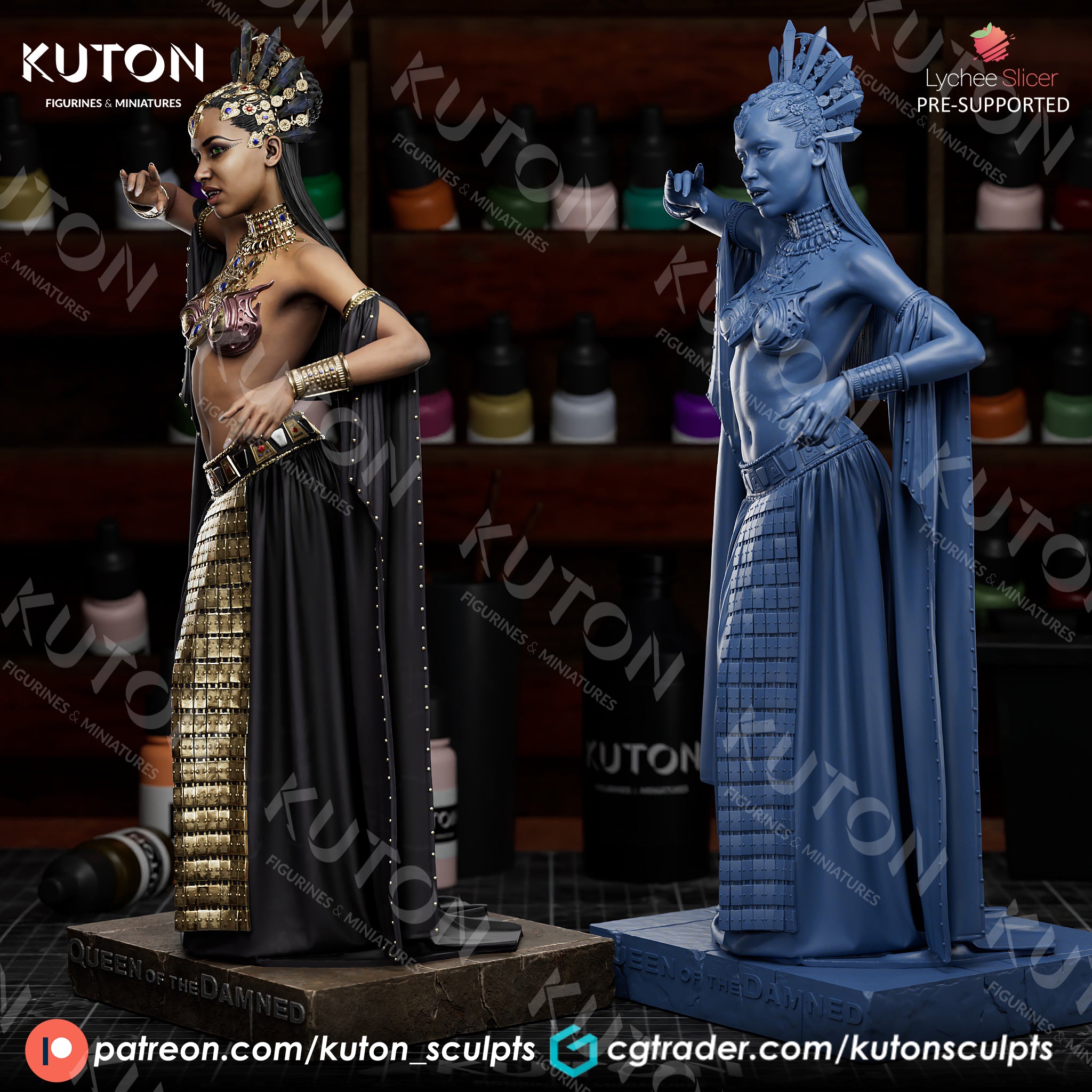 Akasha Queen of the Damned - 3D Printed Fan Art - Full Figure / Bust (Kuton)