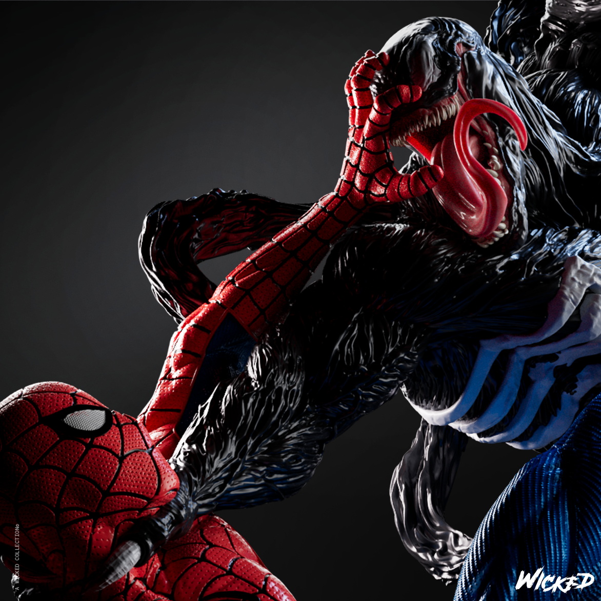 Spiderman vs Venom (Diorama) - Fan Art - 3D Print Kit (Wick3d)