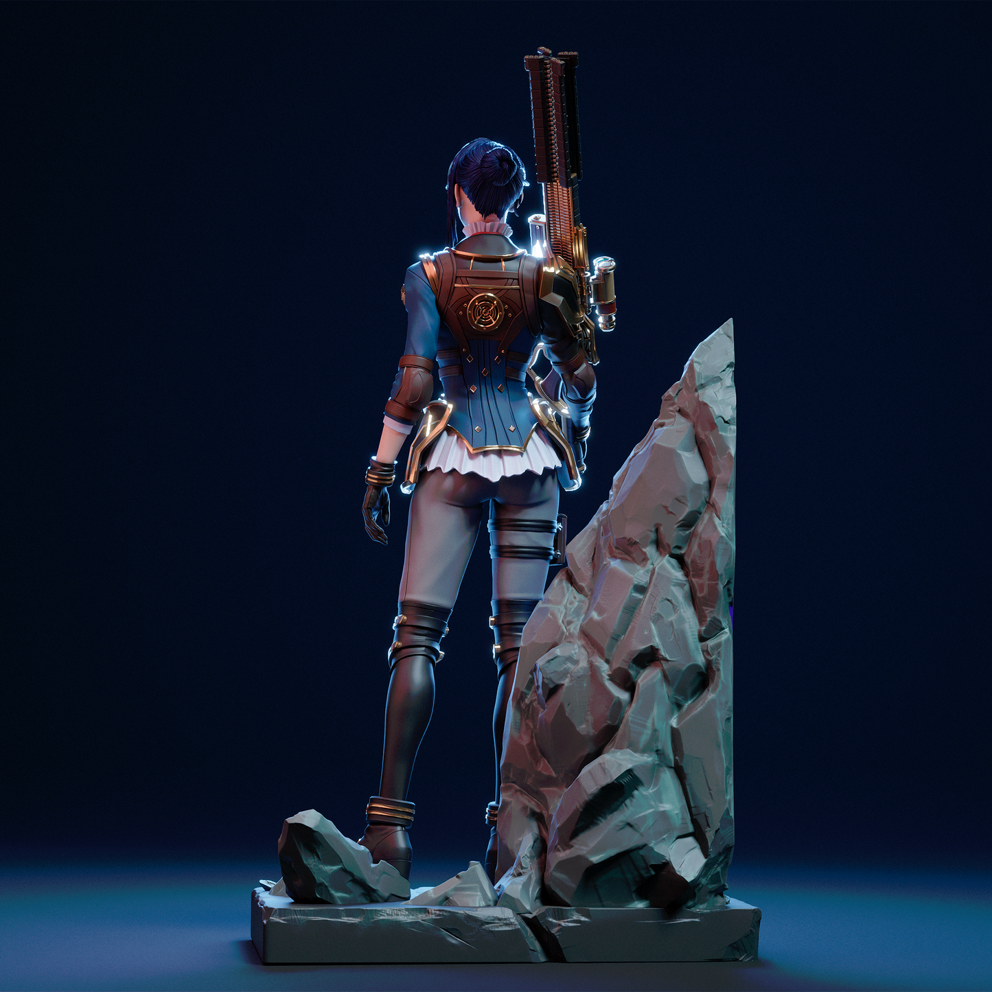 Caitlyn - Arcane - 3D Printed Model Statue 9 Scale and 6 Scale