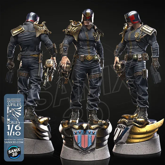 Judge Dredd 3D Printed Model Statue - 10 & 6 Scale