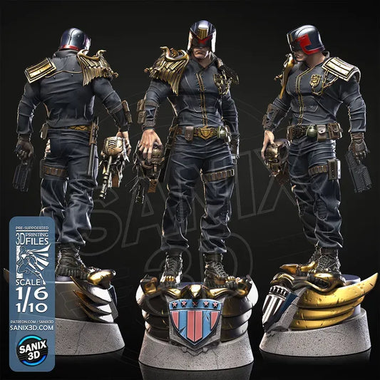 Judge Dredd 3D Printed Model Statue - 10 & 6 Scale