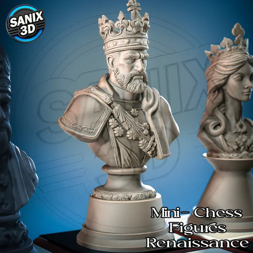 RENAISSANCE CHESS SET - 3D Printed Resin Set
