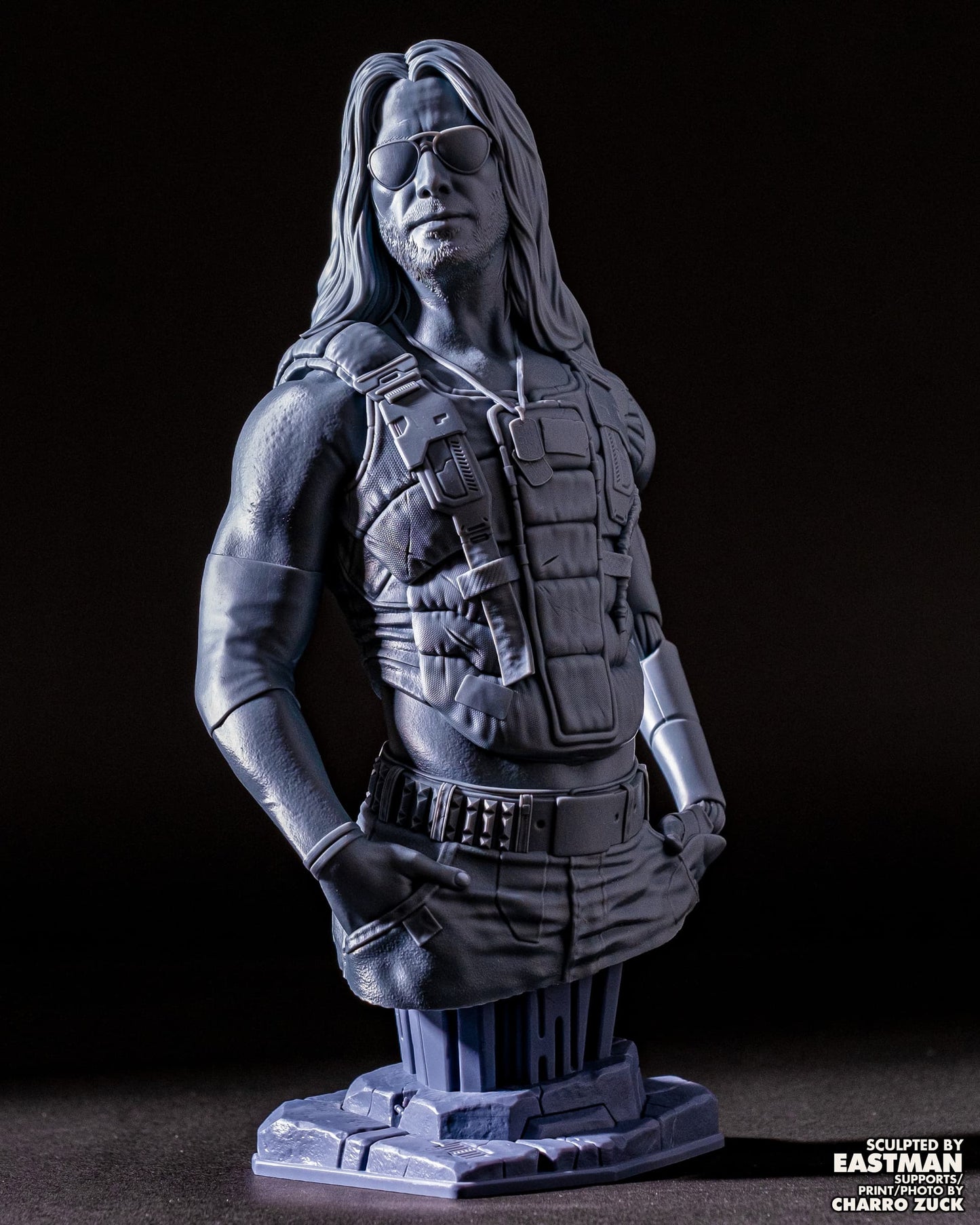 Johnny Silverhand Bust (Fan Art) 276mm or 188mm - 3D Print