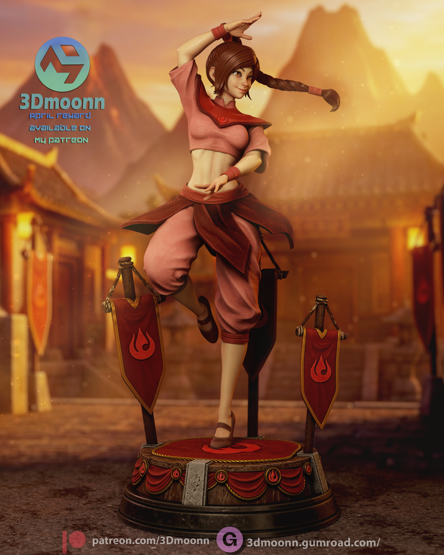 Ty Lee (The Last Airbender) - 3d Printed model kit (Fan Art)