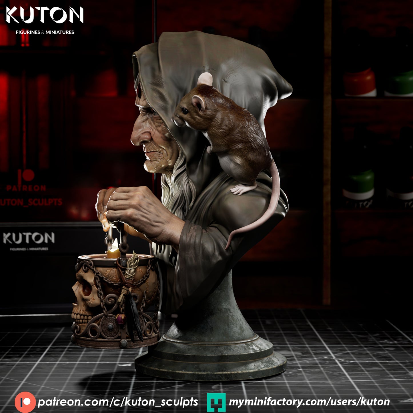 Maria the Witch Bust - 3D Printed Model Kit