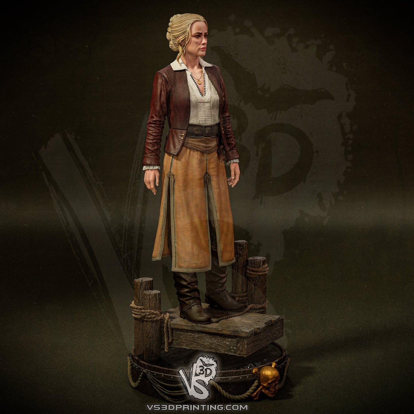 Eleanor Guthrie - Black Sails - 3D Printed Model Statue - 10 Scale