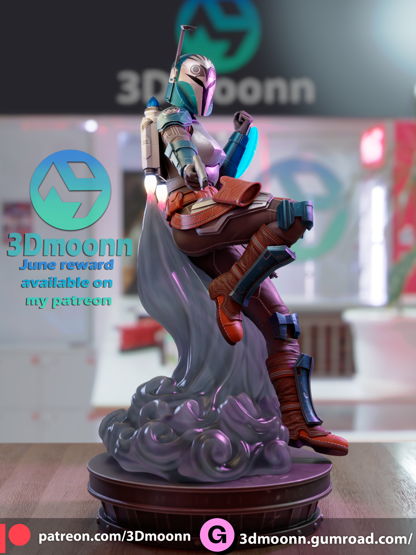 Bo Katan 3D Printed Model Kit Statue - Unpainted and Unassembled