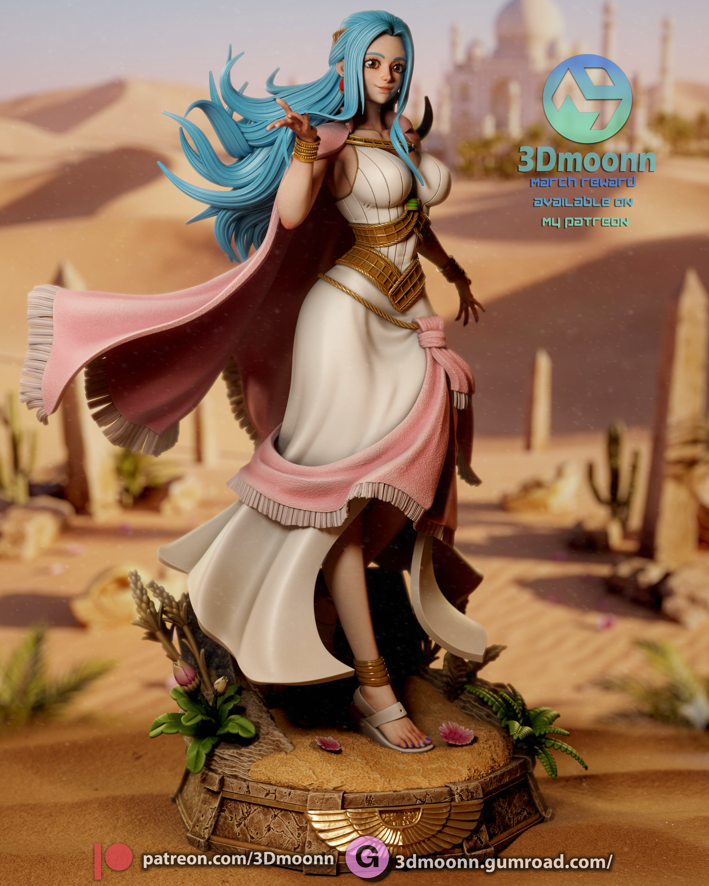 Nefertari Vivi (One Piece) - 3d Printed model kit (Fan Art)