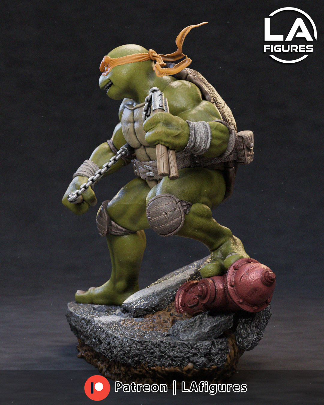 Michelangelo (TMNT) Statue - Fan Art 10 Scale (167mm) 3D Print Kit