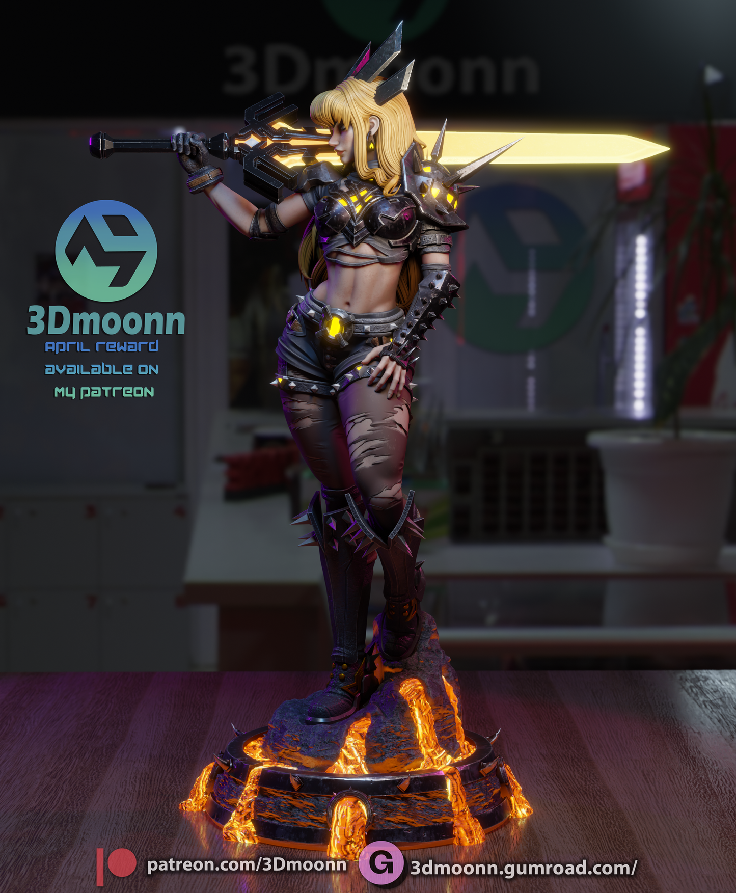 Magik - 3d Printed Statue Model Kit - unpainted and unassembled