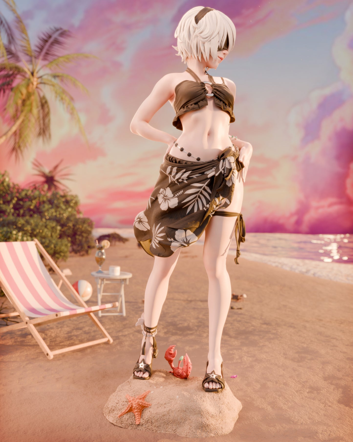 Swimsuit 2B Nier Automata - 3D printed Model kit - 6 or 9 Scale