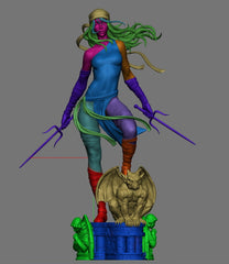 Elektra (Fan Art) Sculpture - 4, 9 or 12 scale (531mm - 177mm) - 3D Print