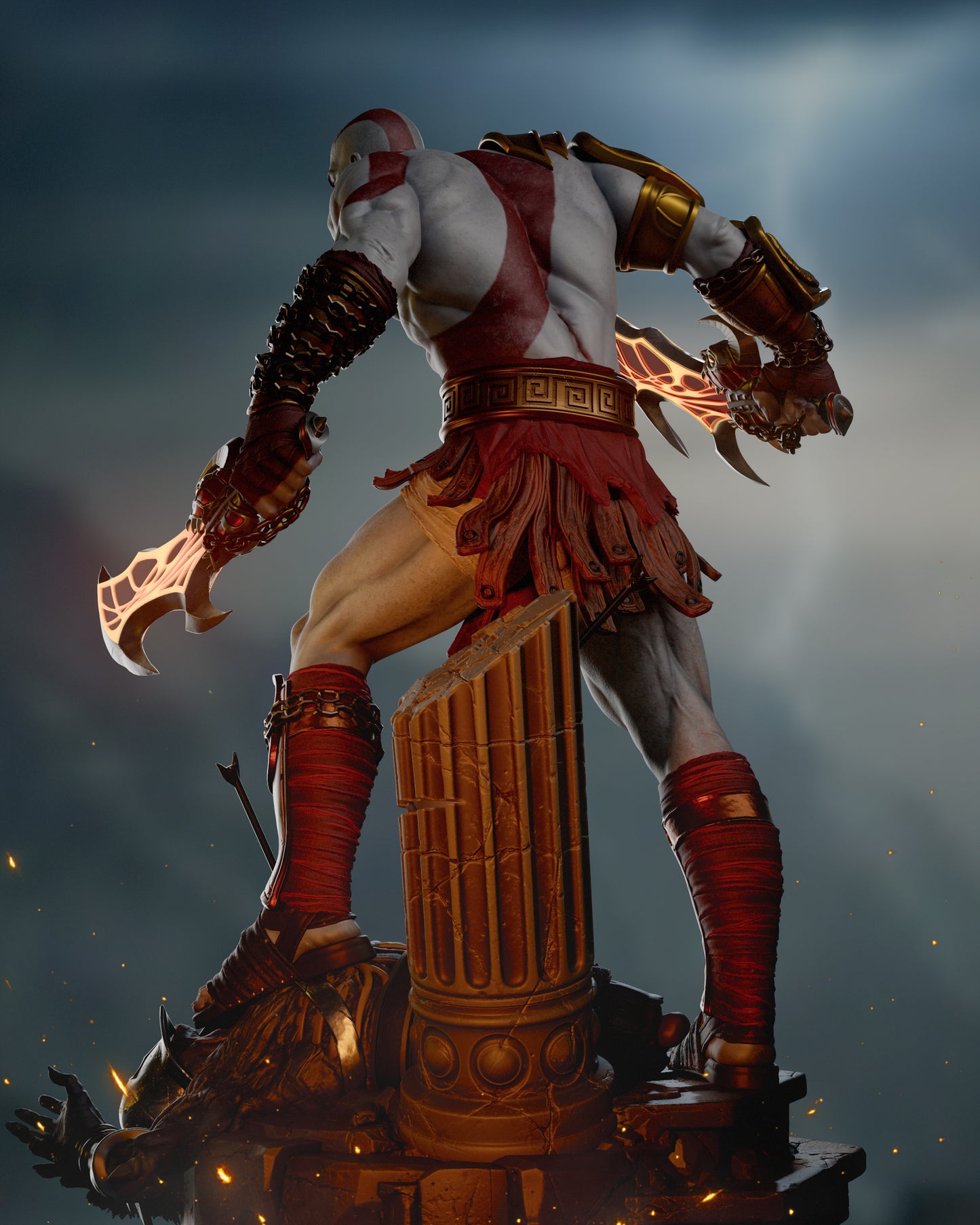 Kratos God of War - 3D printed Statue Model kit 6 Scale