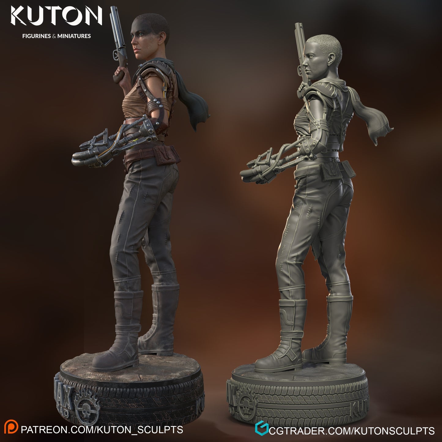 Furiosa (Mad Max) 3D Printed model 10th scale - 233mm - Fan Art