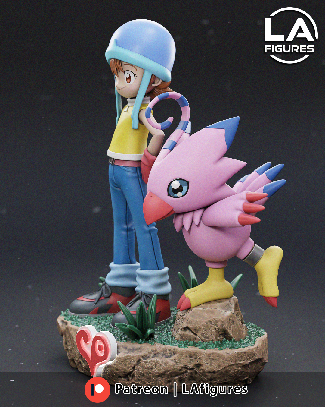 Sora and Biyomon (Digimon) Statue - 187mm - 3D Print Fan Art