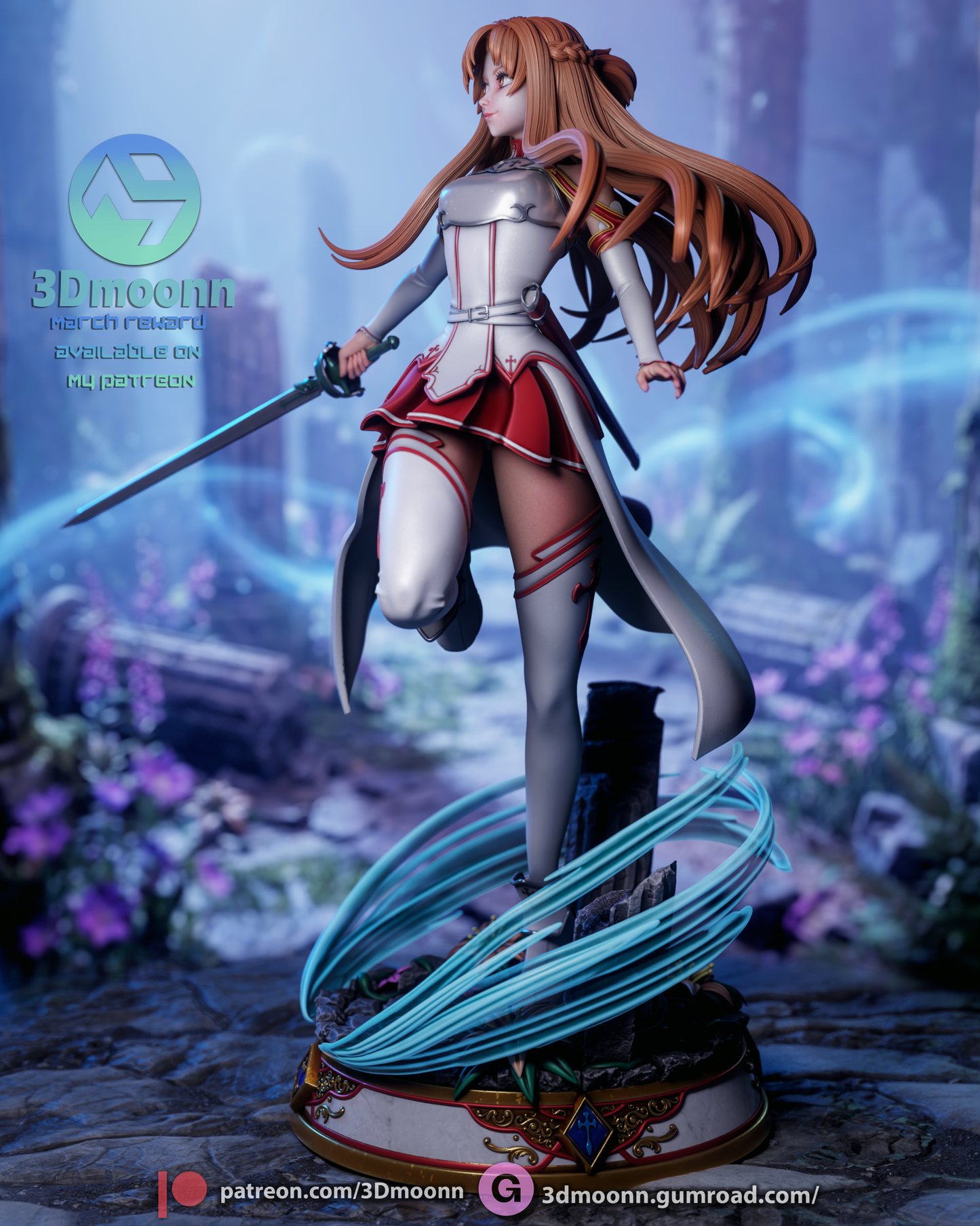 Asuna (Sword Art Online) - 3D Printed Statue model kit (Fan Art)