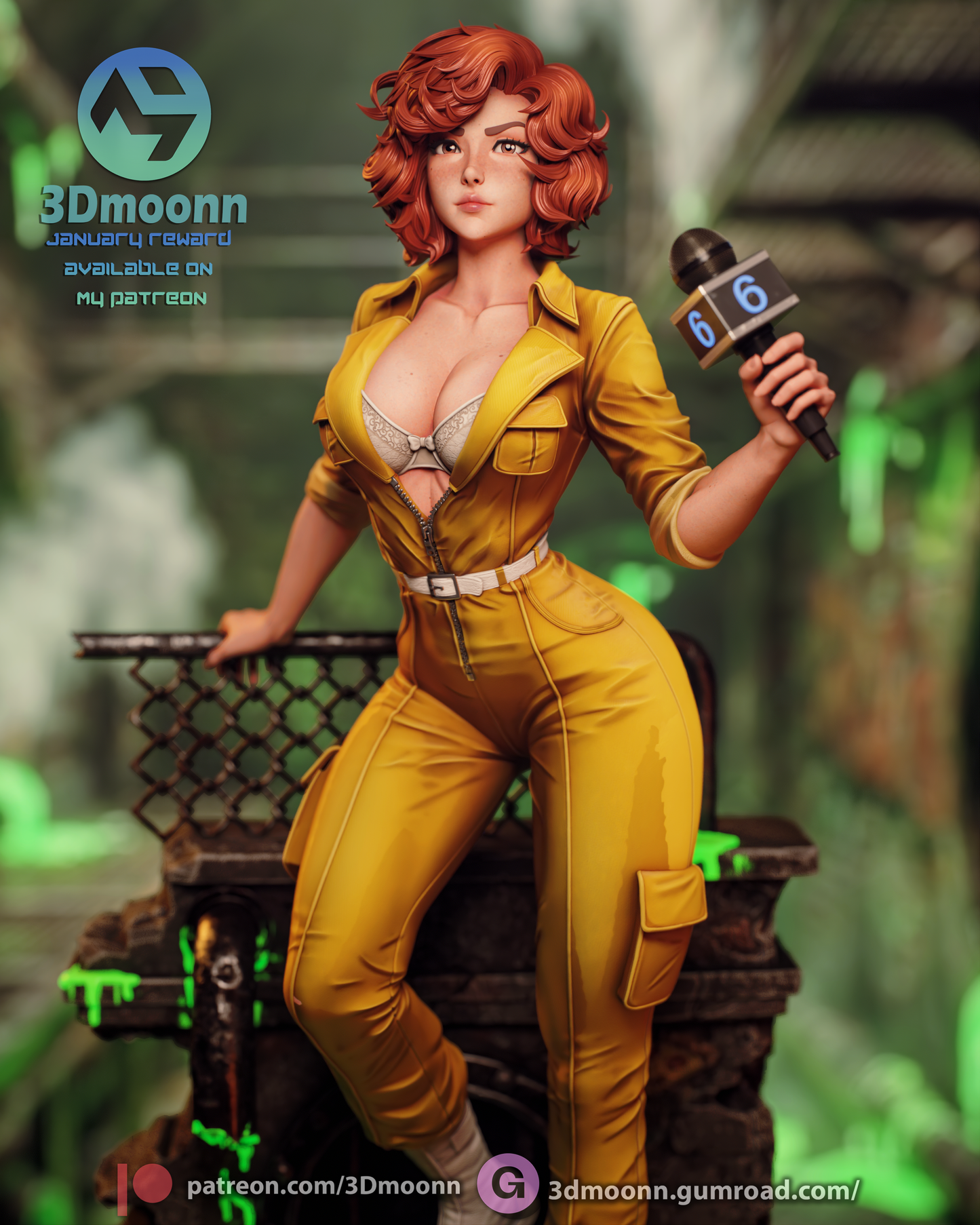 April O'Neil (TMNT) - 3d Printed 1:6 model kit (Fan Art)