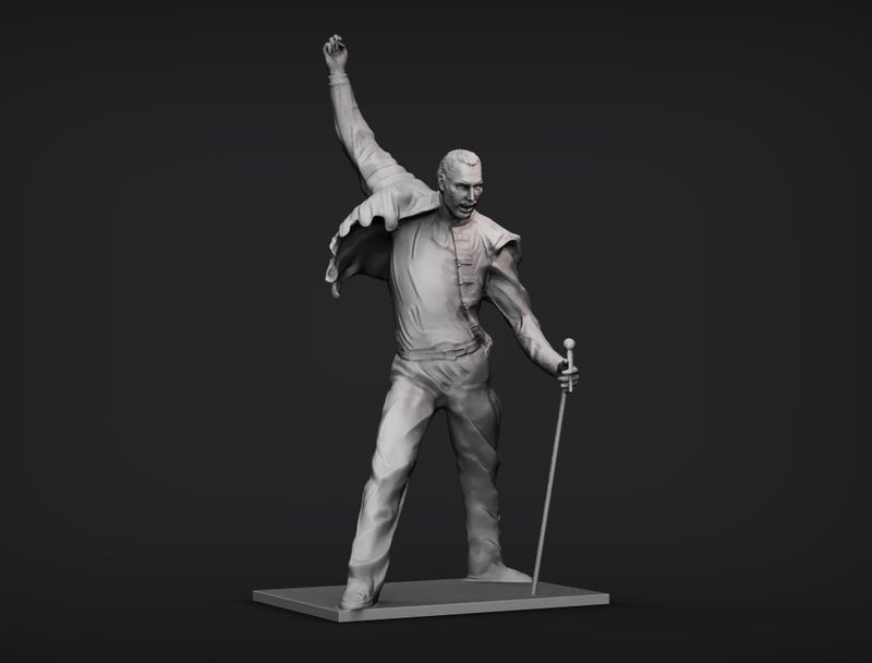 Ready to Post - Freddie Mercury Statue - Unpainted and Unassembled
