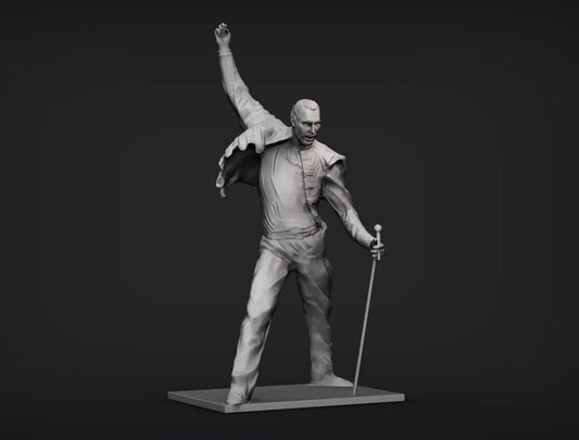Ready to Post - Freddie Mercury Statue - Unpainted and Unassembled