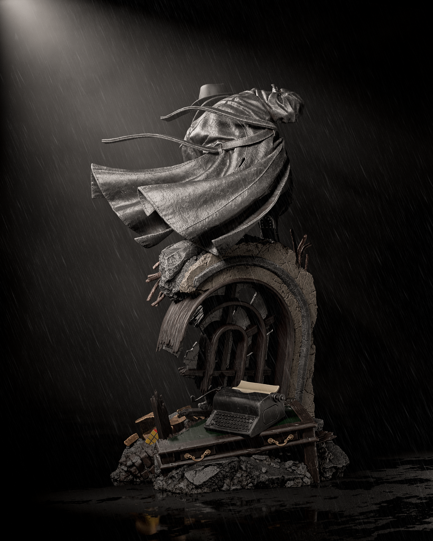 SpiderMan Noir 3D Printed Statue / Bust- 9 and  6 Scale