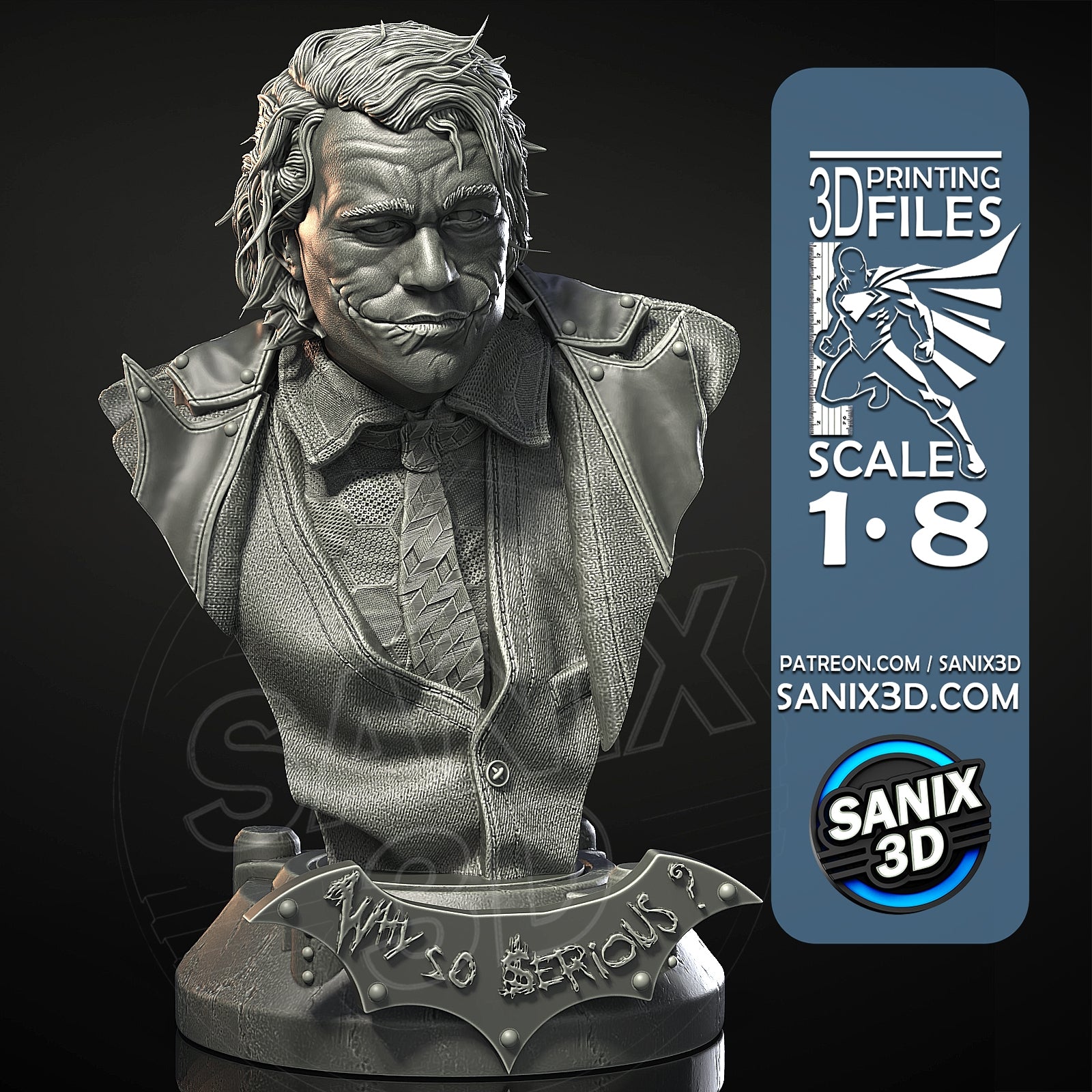 Heath Ledger (Joker) - Fan Art - 3D Print kit