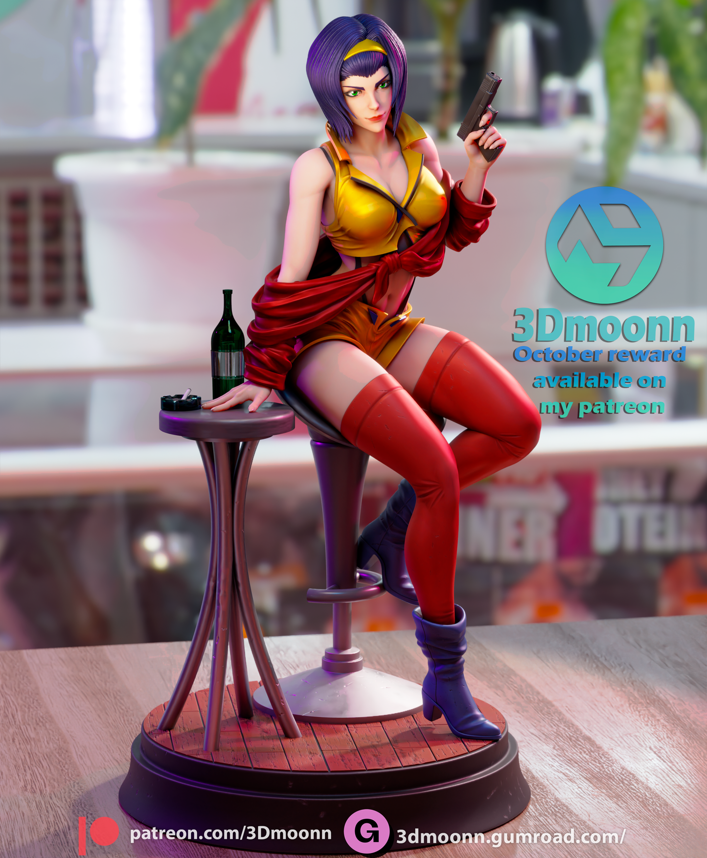 Faye Valentine (Cowboy Bebop) - 3d Printed 1:6 model kit (Fan Art)