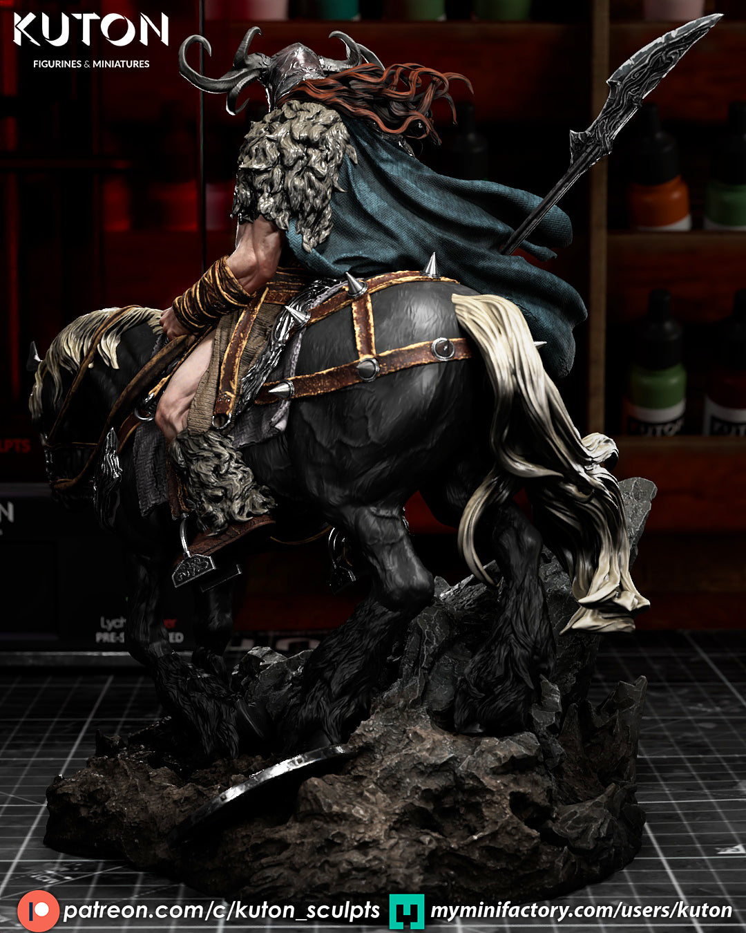 OSVIP Warrior / Soldier on Horse 3d Printed Statue Sculpt 9 scale