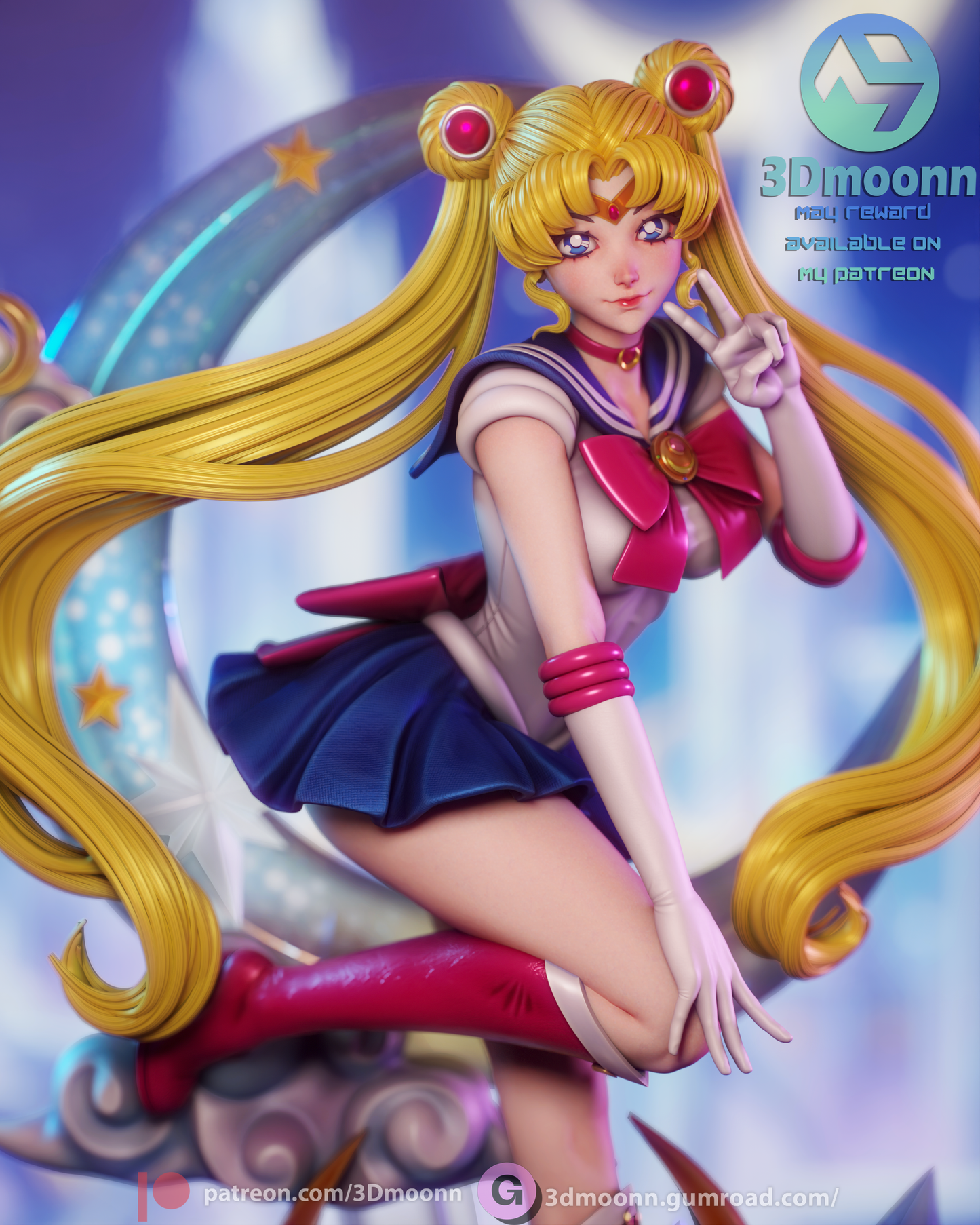 Sailor Moon - 3d Printed model kit (Fan Art)
